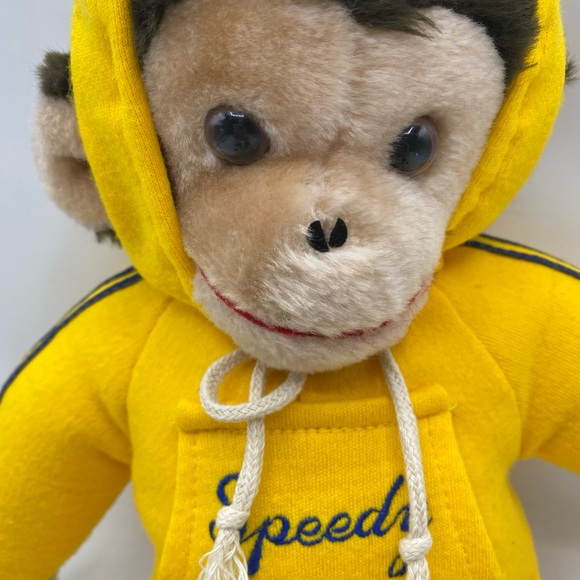 Speedy Monkey In Yellow Suit RARE Vintage Toy Push 17” California Stuffed Toys - Picture 3 of 6